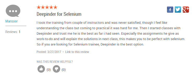 Selenium Course Review